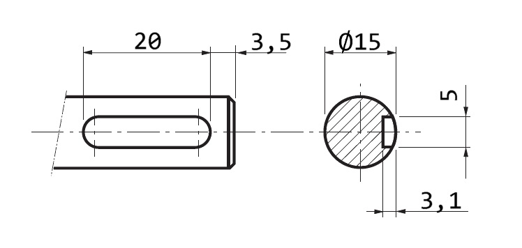 Standard wyprowadzenia wału hamownicy typu HHM-138/MSR-1KR/P03.