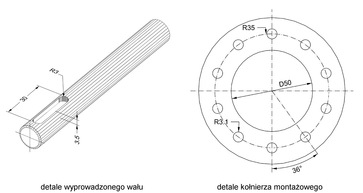 Detale magnetycznego systemu dwustanowego typu MSD/M2H1/280NCM/M przewidzianego do pracy w układzie nawijającym.